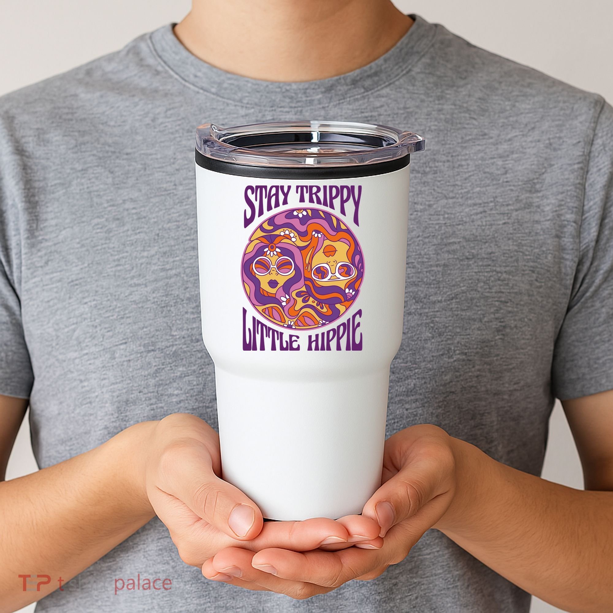 Stay Trippy Little Hippie Retro 60s Tumbler