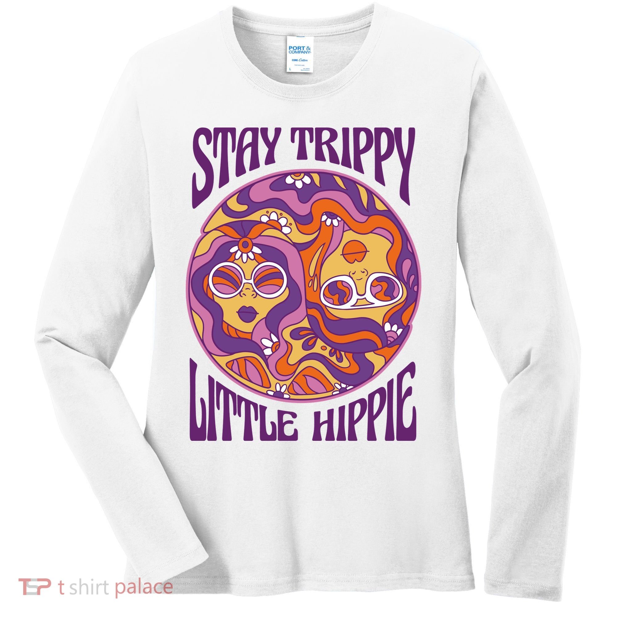 Stay Trippy Little Hippie Retro 60s Women's Long Sleeve Shirt