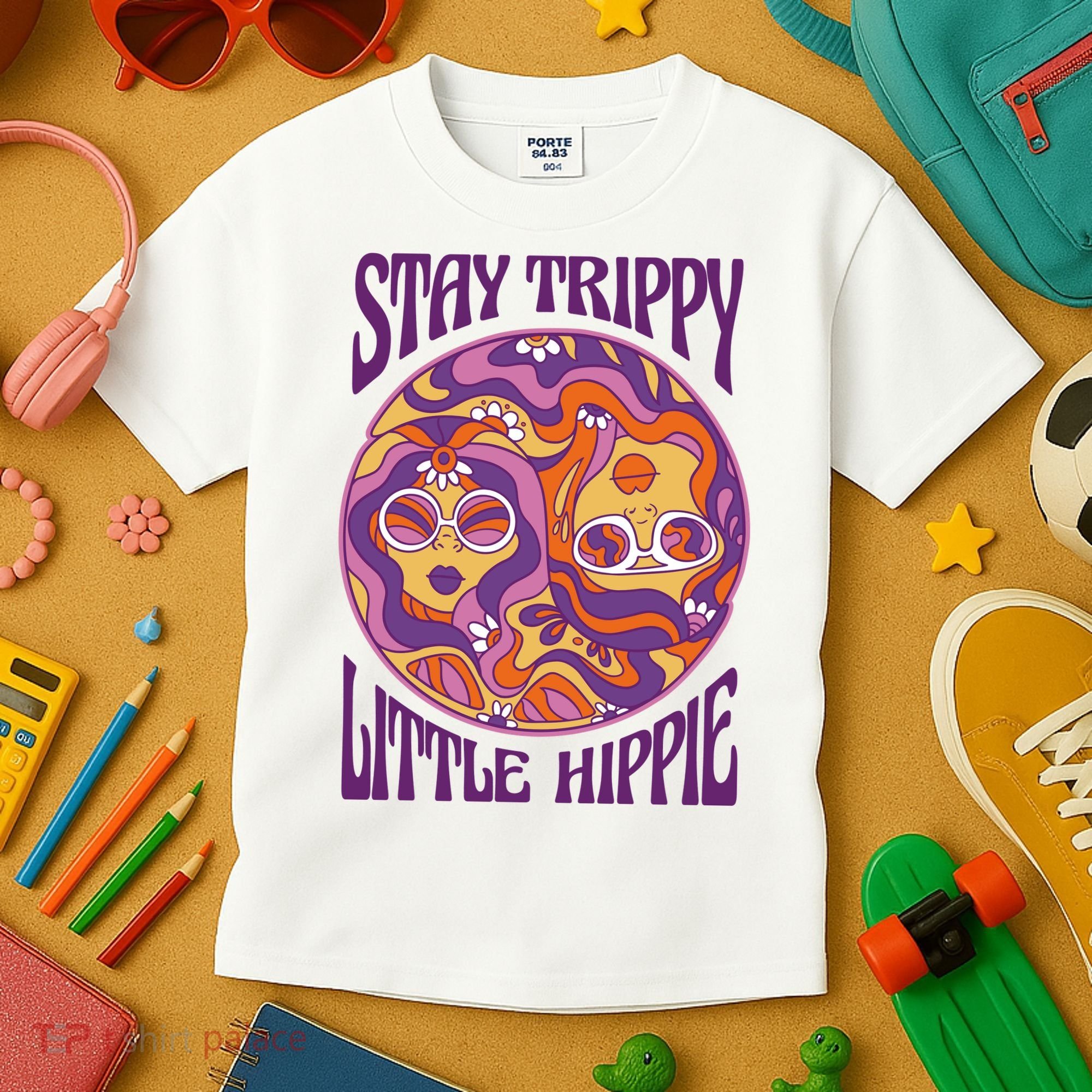 Stay Trippy Little Hippie Retro 60s Kids T-Shirt