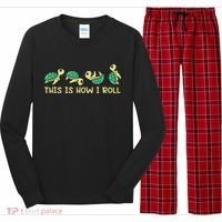Sea Turtle Lover This Is How I Roll Turtle Long Sleeve Pajama Set thumb 0
