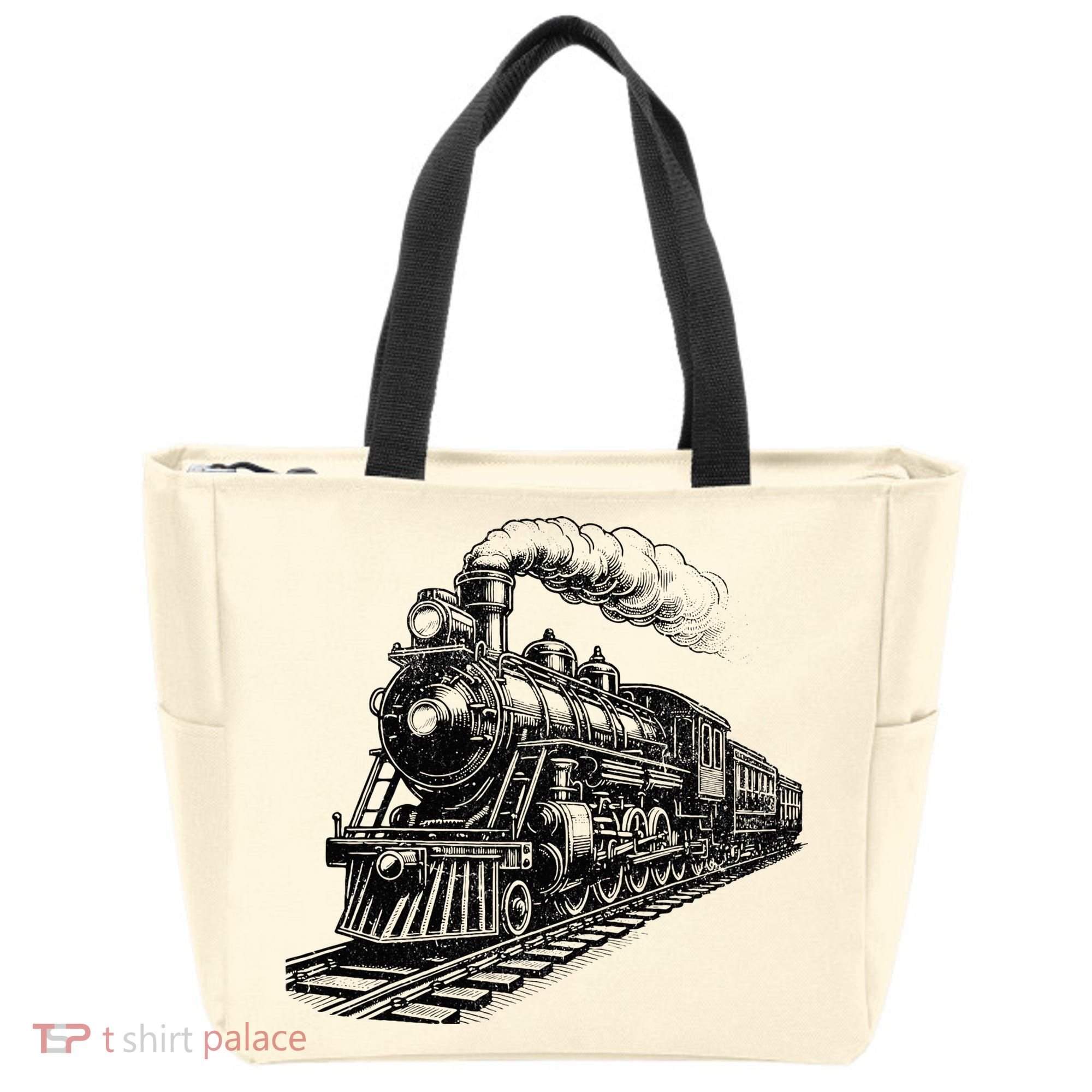 Steam Train Locomotive Steam Engine Tote Bag