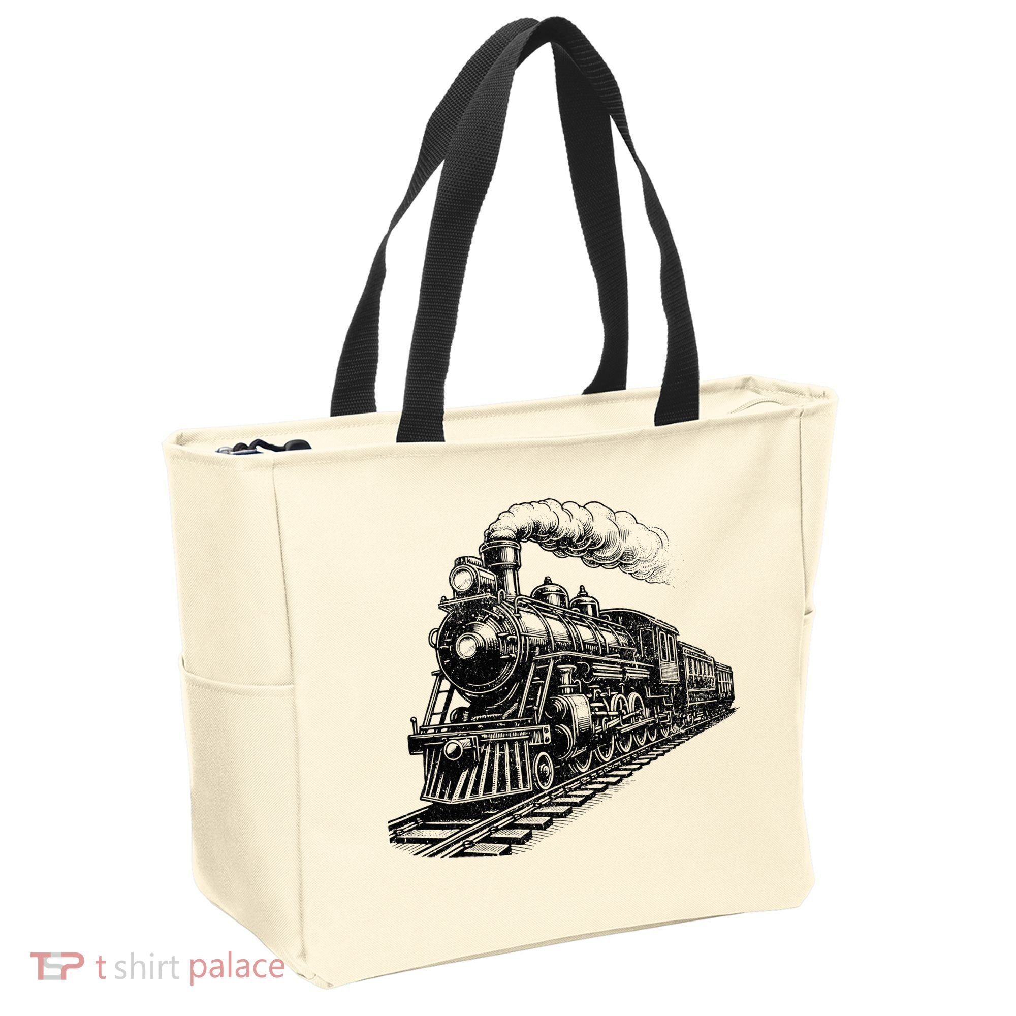 Steam Train Locomotive Steam Engine Tote Bag