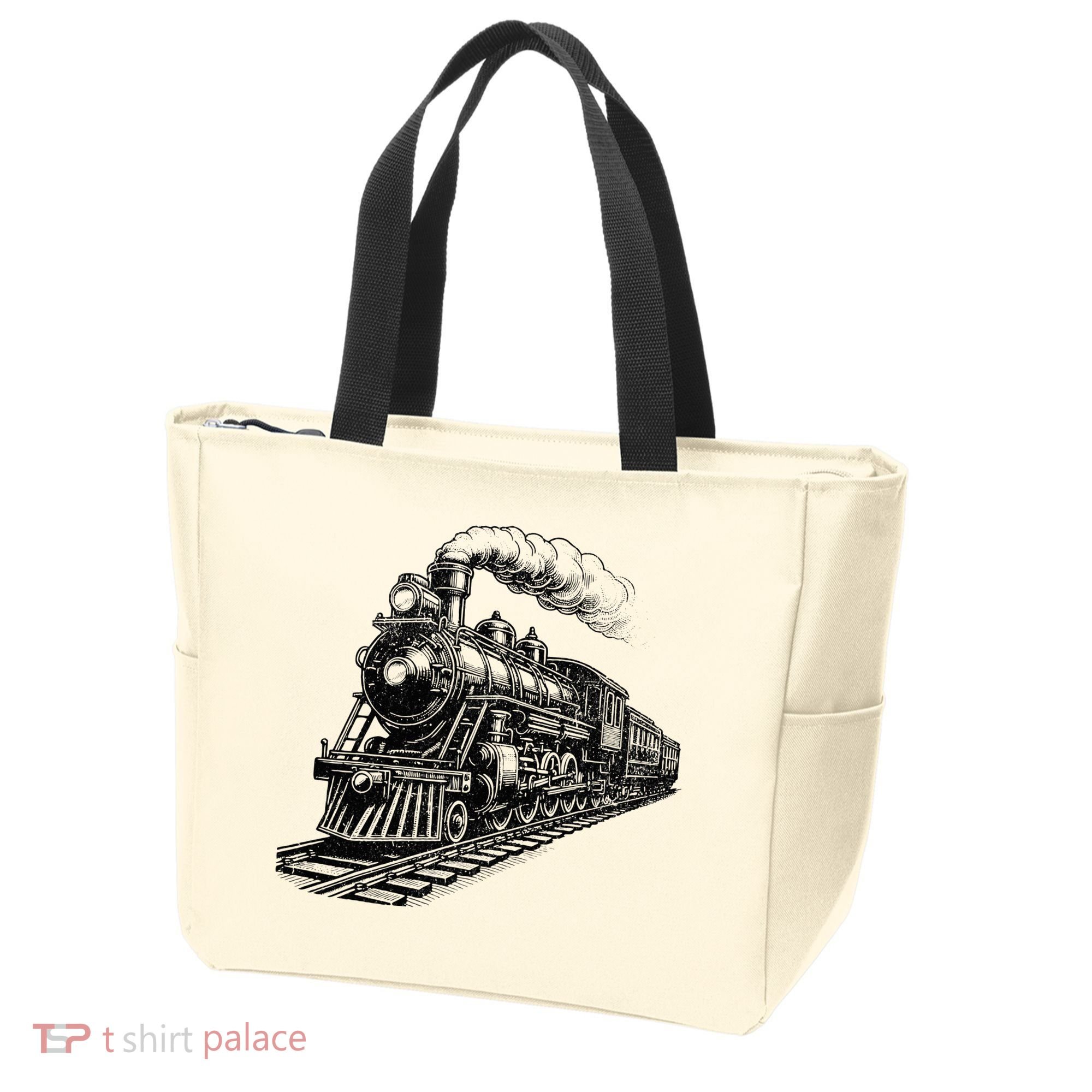 Steam Train Locomotive Steam Engine Tote Bag