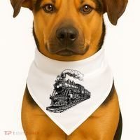 Steam Train Locomotive Steam Engine USA-Made Doggie Bandana thumb 1