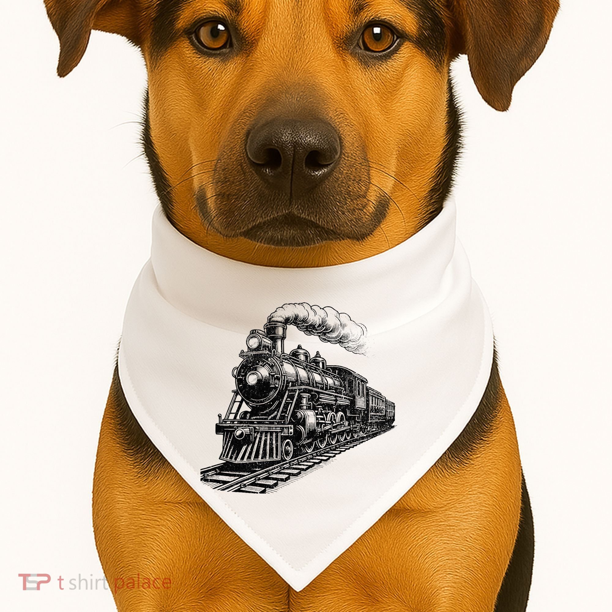Steam Train Locomotive Steam Engine USA-Made Doggie Bandana