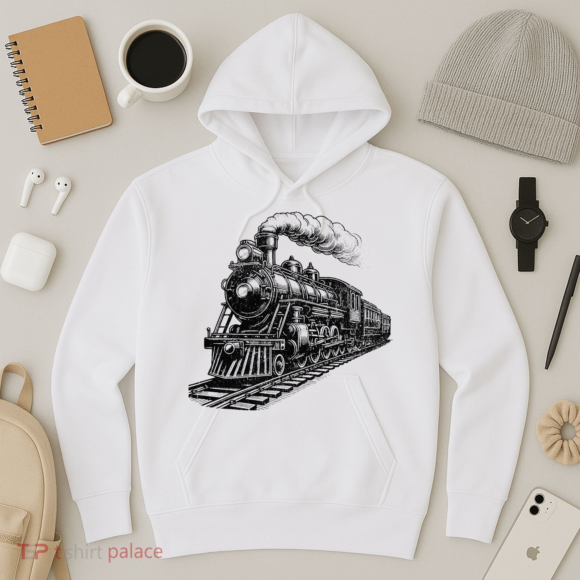 Steam Train Locomotive Steam Engine Hoodie