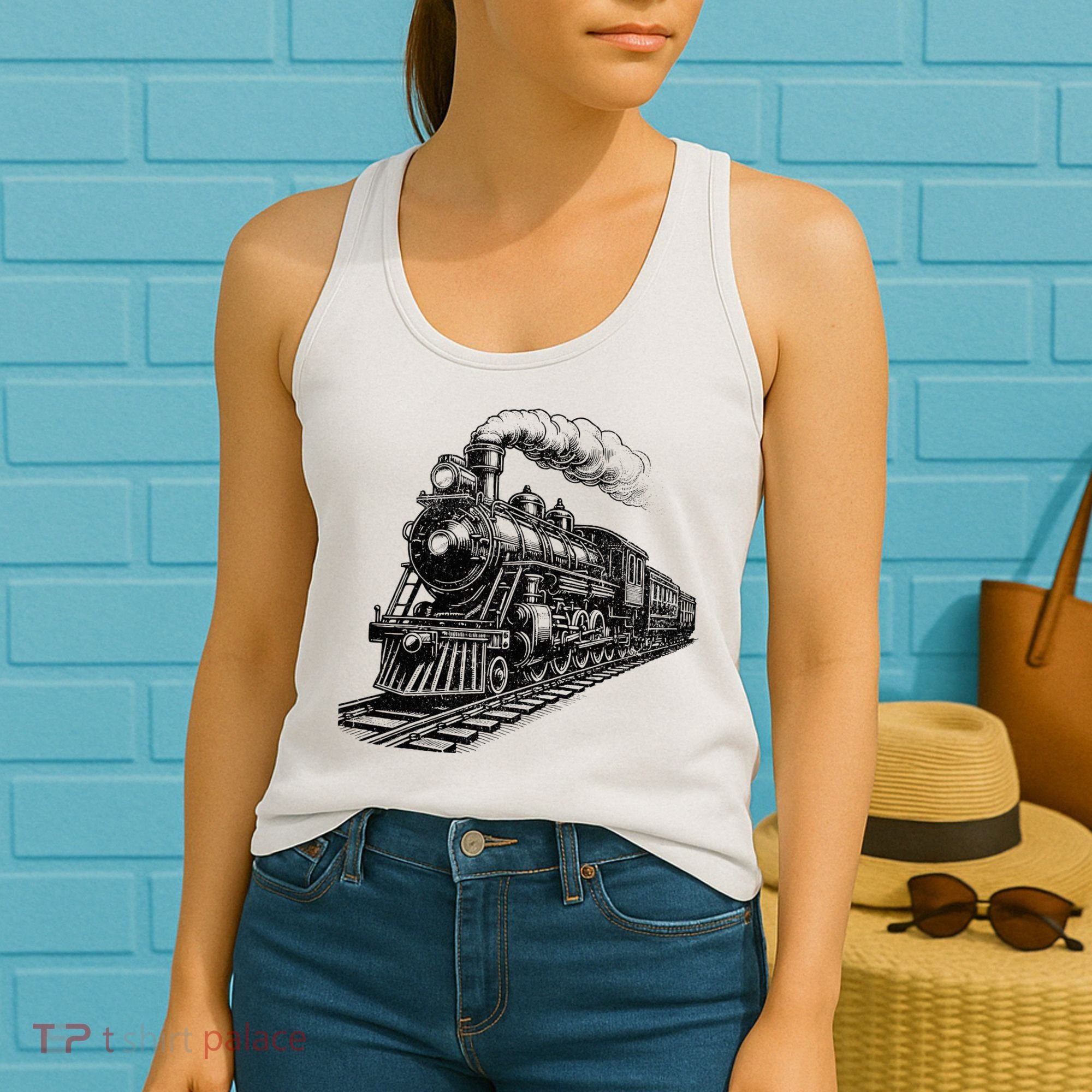 Steam Train Locomotive Steam Engine Women's Tank Top
