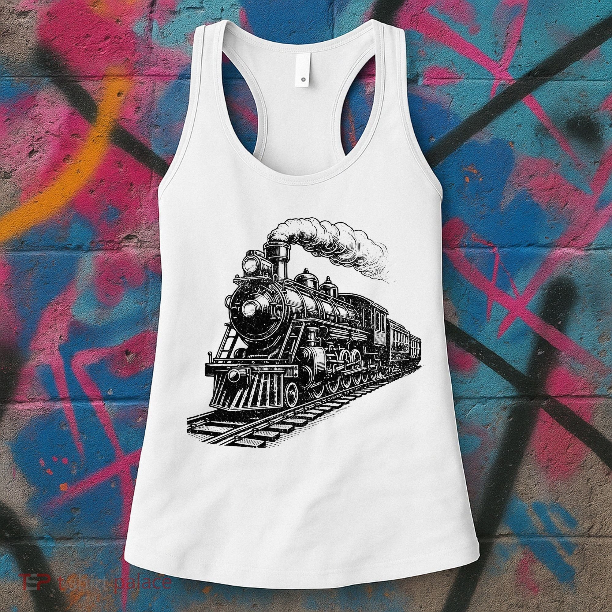 Steam Train Locomotive Steam Engine Women's Tank Top