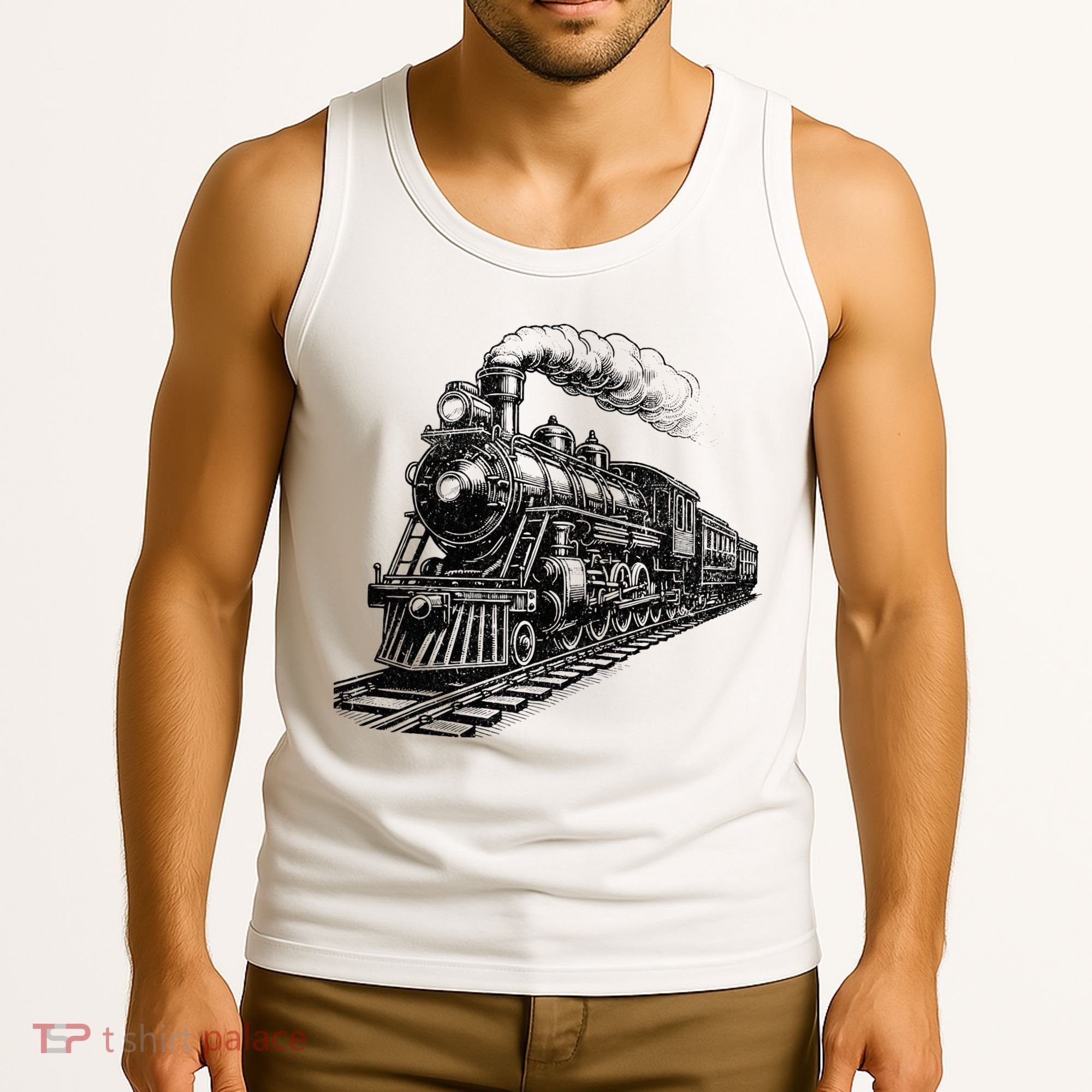Steam Train Locomotive Steam Engine Tank Top