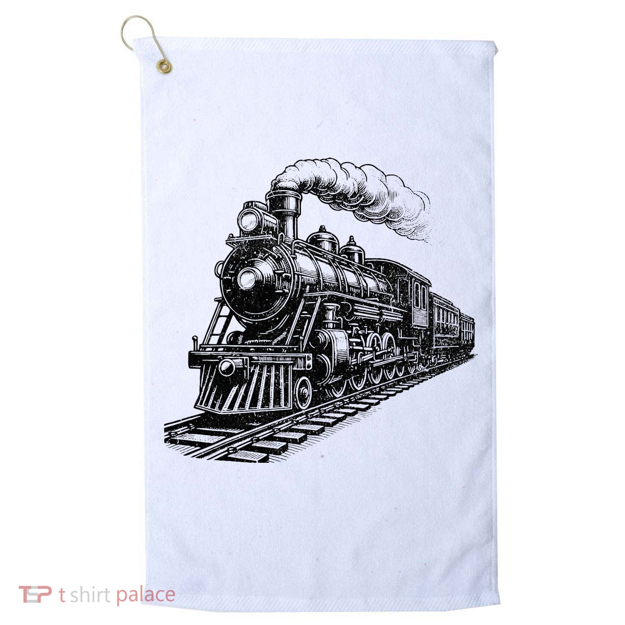 Steam Train Locomotive Steam Engine Golf Towel