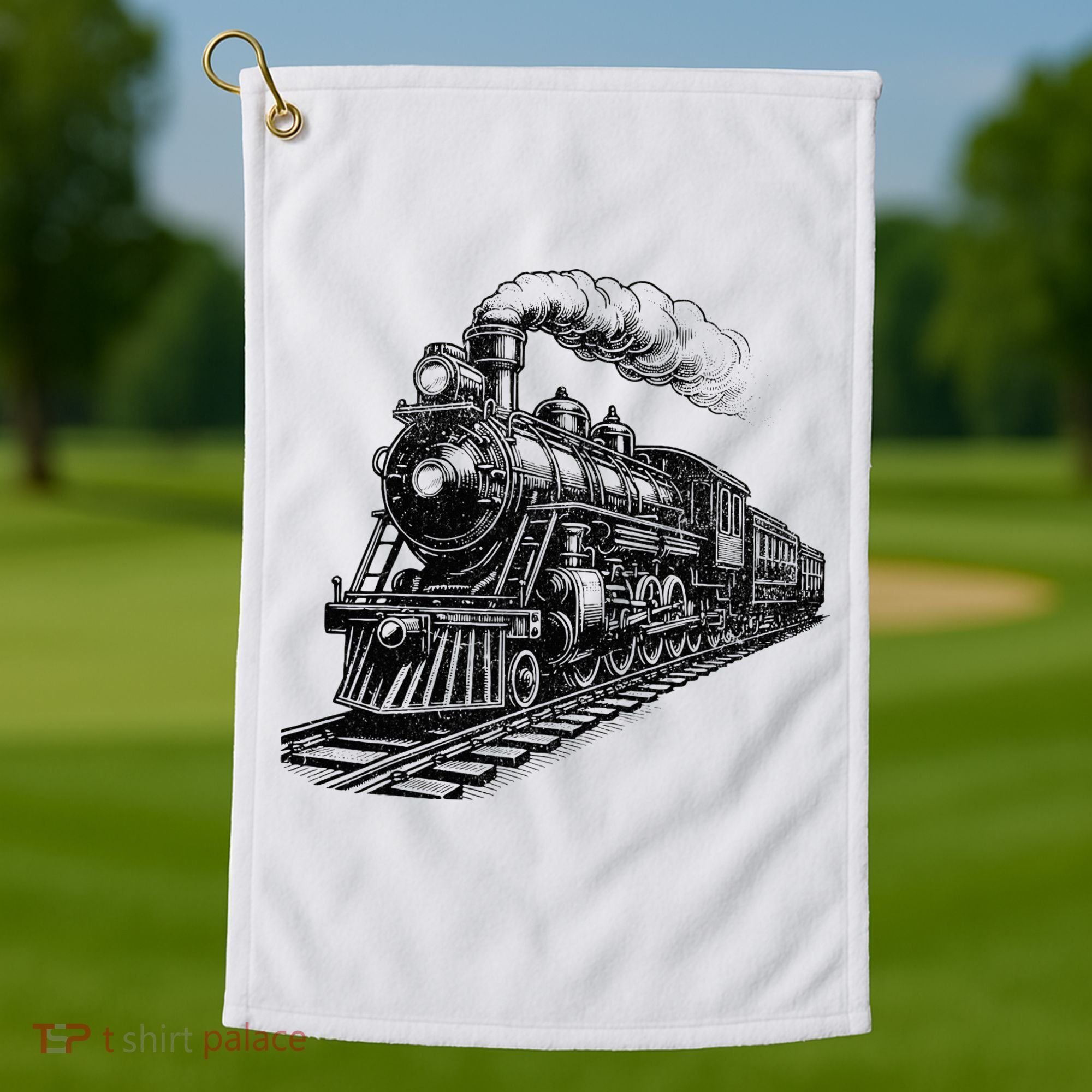 Steam Train Locomotive Steam Engine Golf Towel