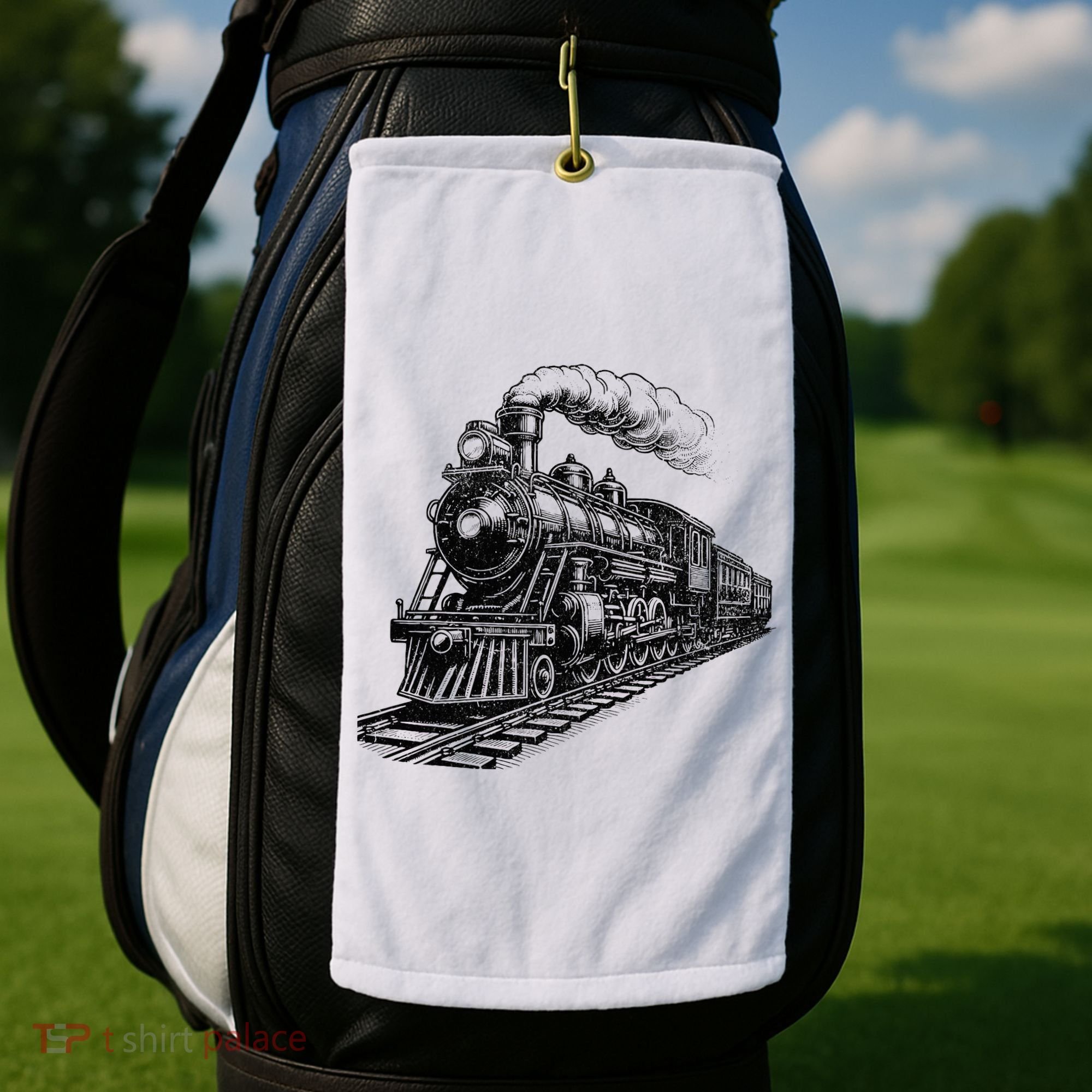 Steam Train Locomotive Steam Engine Golf Towel