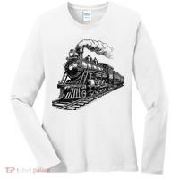 Steam Train Locomotive Steam Engine Women's Long Sleeve Shirt thumb 0