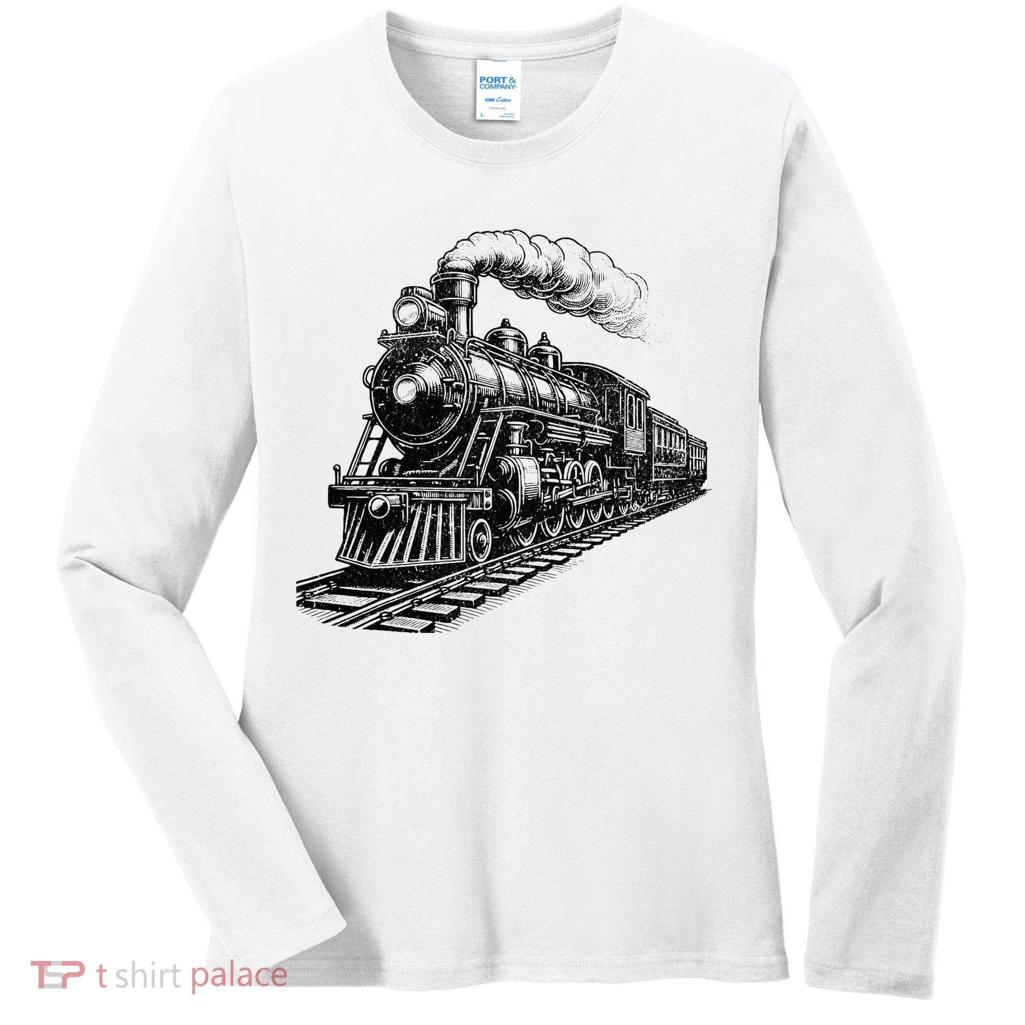 Steam Train Locomotive Steam Engine Women's Long Sleeve Shirt
