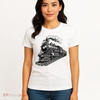 Steam Train Locomotive Steam Engine Women's T-Shirt thumb 4
