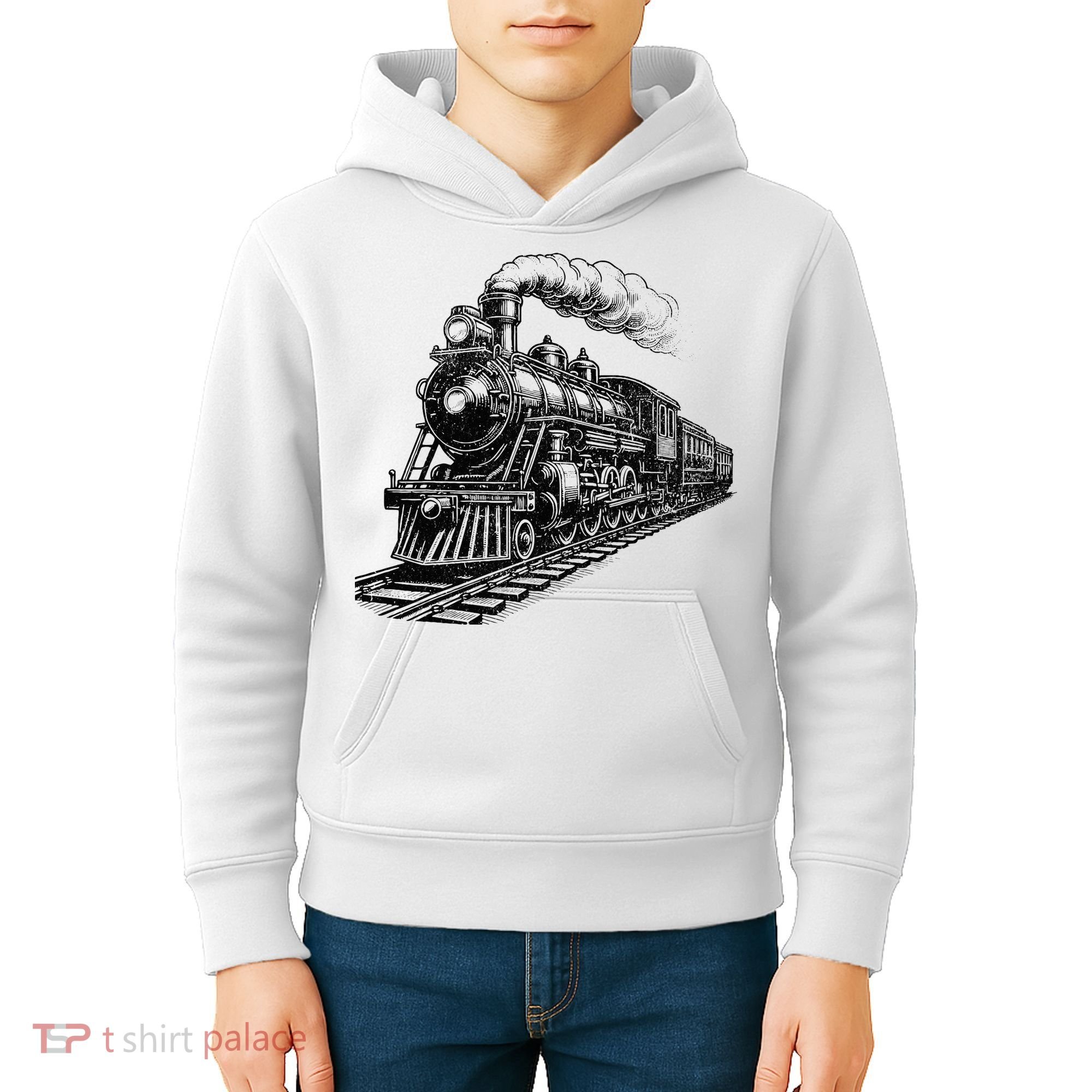 Steam Train Locomotive Steam Engine Kids Hoodie