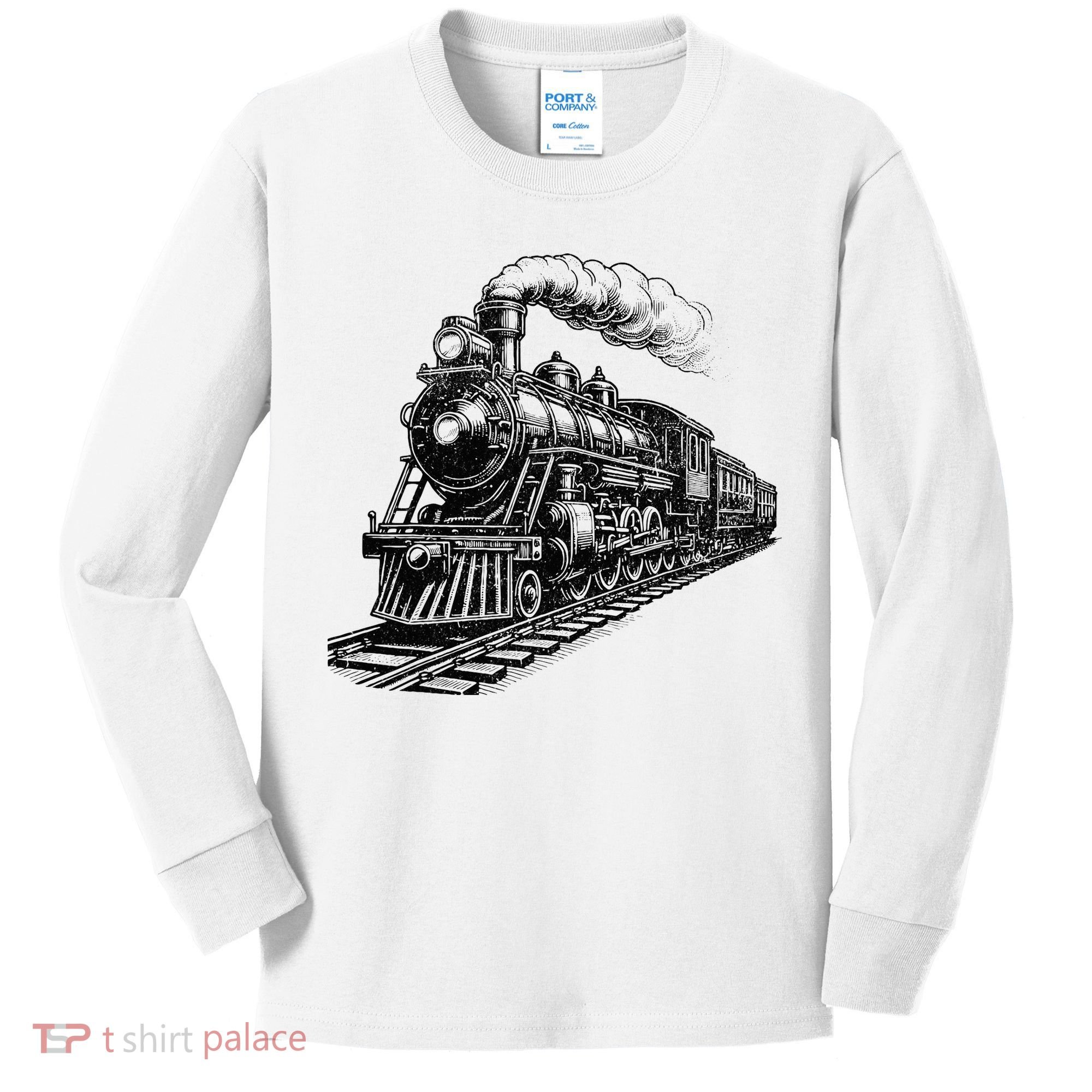 Steam Train Locomotive Steam Engine Kids Long Sleeve Shirt