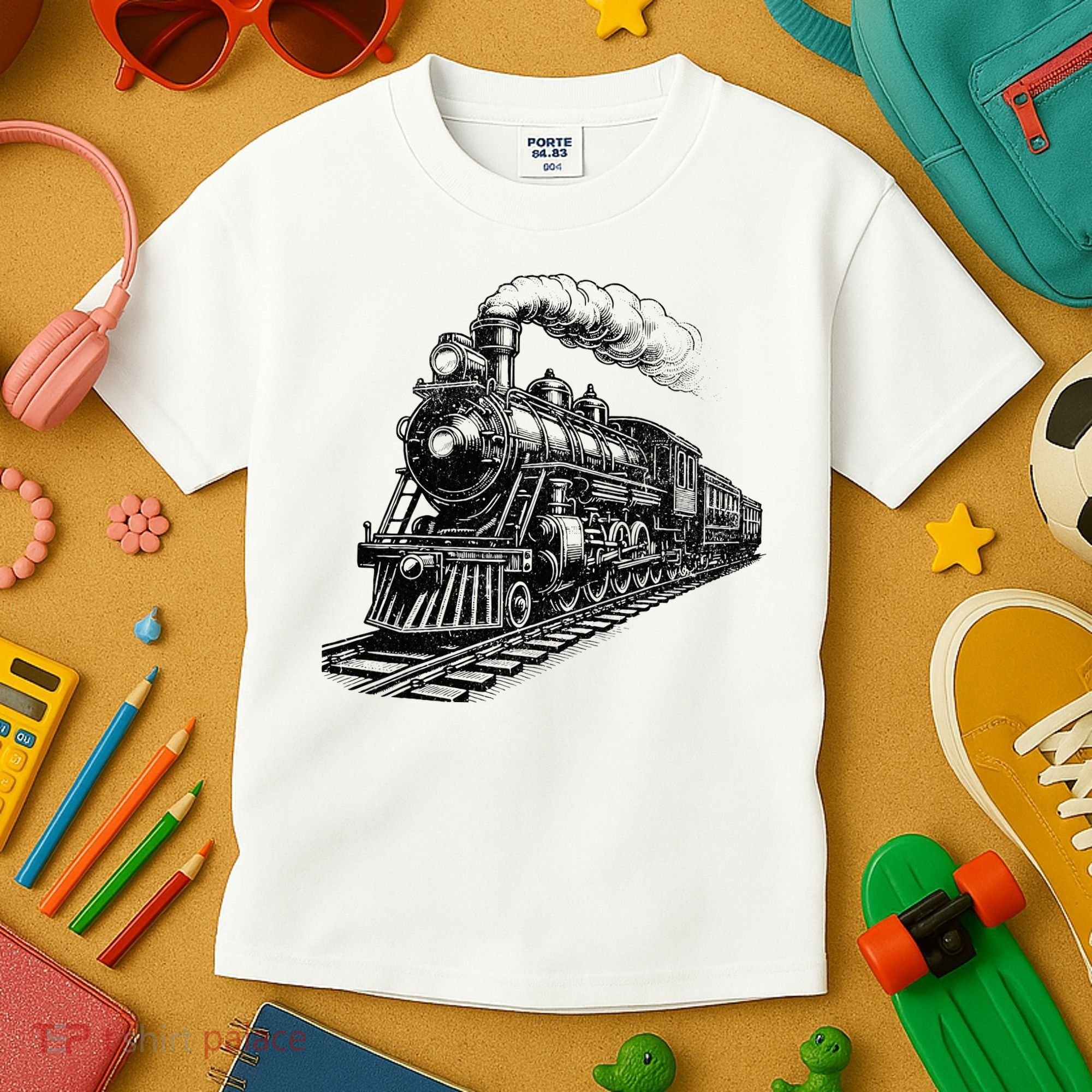 Steam Train Locomotive Steam Engine Kids T-Shirt
