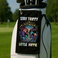 Stay Trippy Little Hippie Mushroom Golf Towel thumb 2
