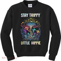 Stay Trippy Little Hippie Mushroom Kids Sweatshirt thumb 0