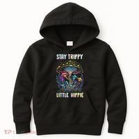 Stay Trippy Little Hippie Mushroom Kids Hoodie thumb 0