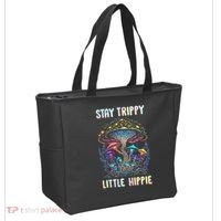 Stay Trippy Little Hippie Mushroom Tote Bag thumb 2
