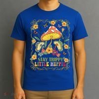 Stay Trippy Little Hippie Retro Mushrooms Vintage 70s Vibes T-Shirt thumb 3