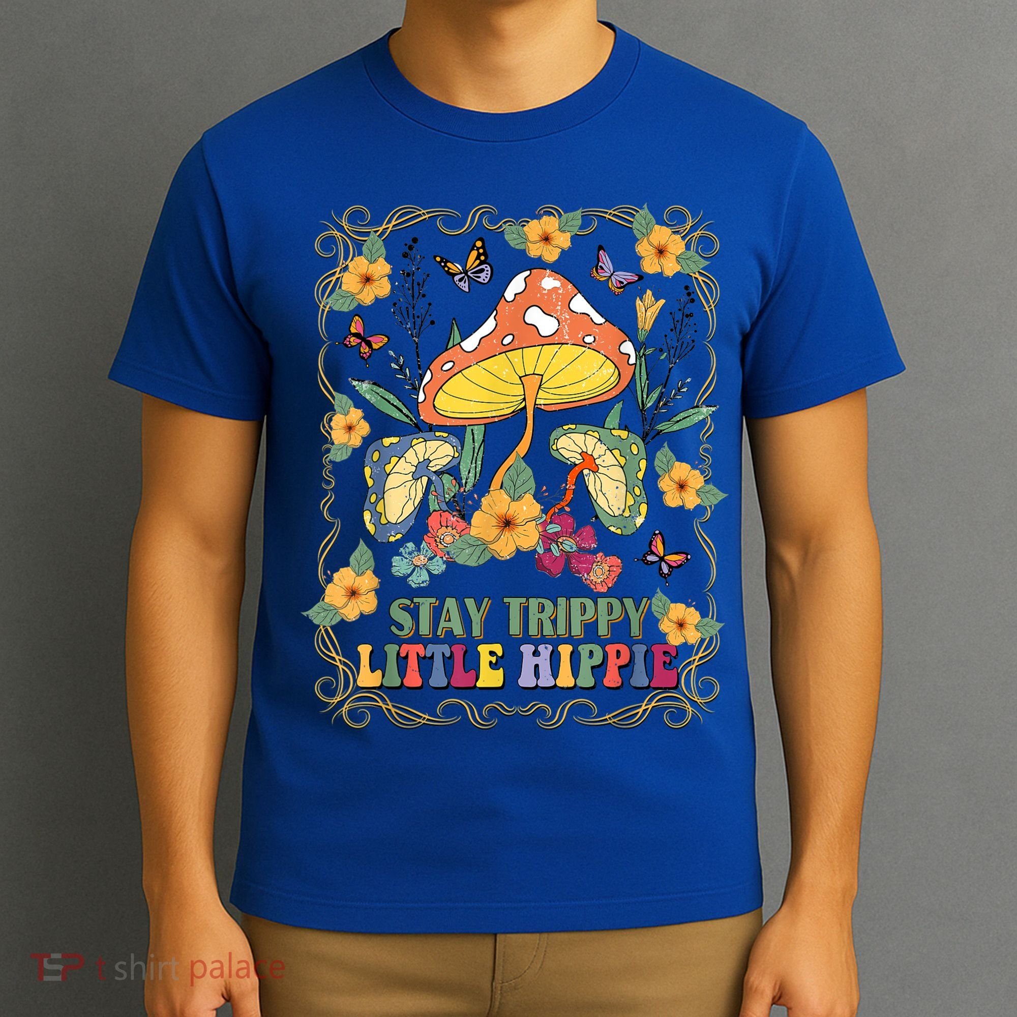 Stay Trippy Little Hippie Retro Mushrooms Vintage 70s Vibes T-Shirt