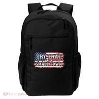 Small Town Leopard Print American USA Flag Backpack thumb 0