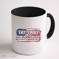 Small Town Leopard Print American USA Flag Coffee Mug thumb 1