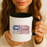 Small Town Leopard Print American USA Flag Coffee Mug thumb 3