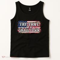 Small Town Leopard Print American USA Flag Tank Top thumb 2
