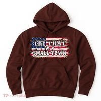 Small Town Leopard Print American USA Flag Hoodie thumb 0