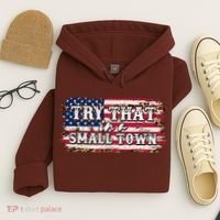 Small Town Leopard Print American USA Flag Hoodie thumb 4