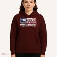 Small Town Leopard Print American USA Flag Hoodie thumb 5