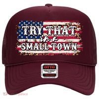 Small Town Leopard Print American USA Flag Hat thumb 0
