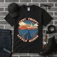 Stay Trippy Little Hippie Funny Peace Love Hippy Gift Tall T-Shirt thumb 3