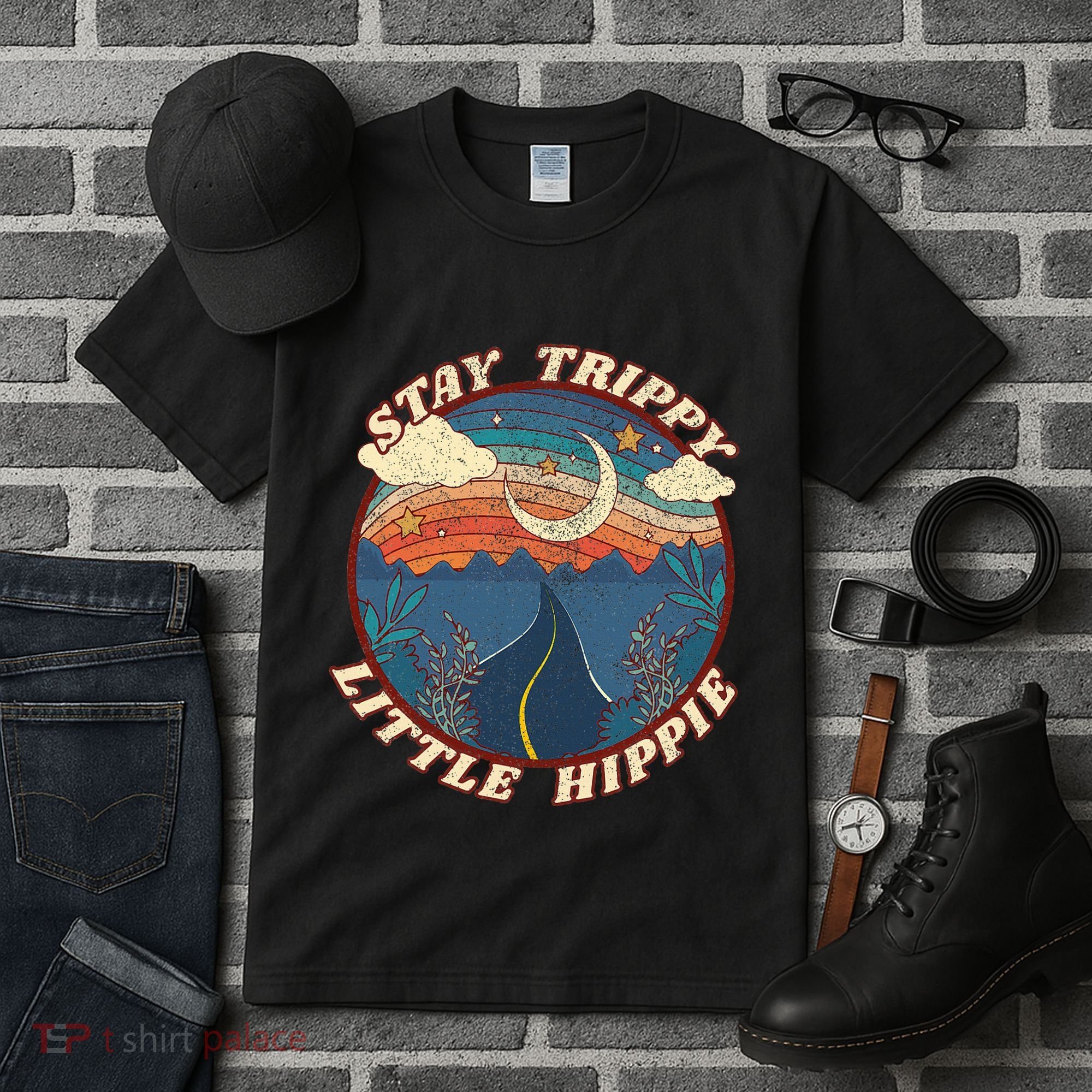 Stay Trippy Little Hippie Funny Peace Love Hippy Gift Tall T-Shirt
