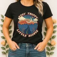 Stay Trippy Little Hippie Funny Peace Love Hippy Gift Women's T-Shirt thumb 2