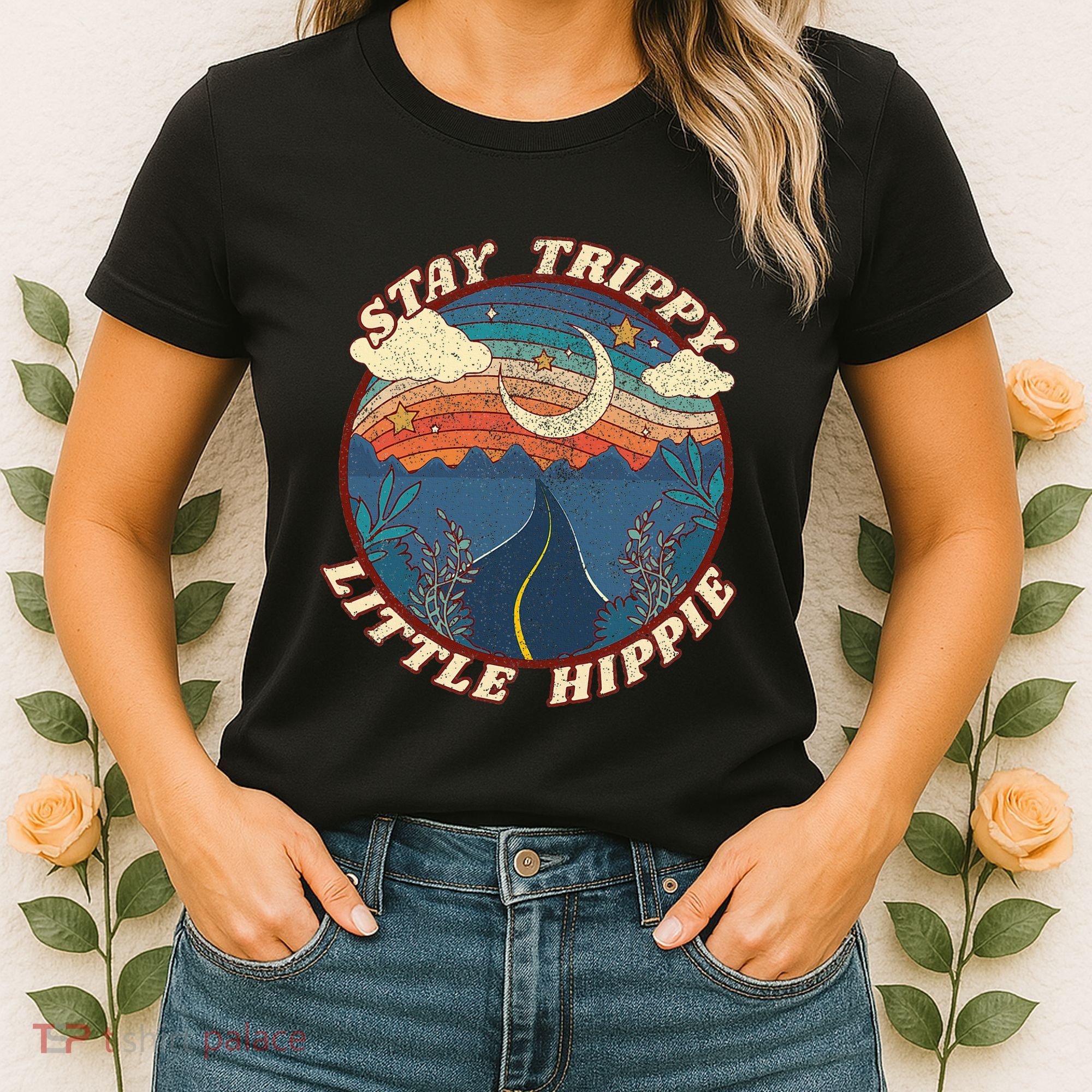 Stay Trippy Little Hippie Funny Peace Love Hippy Gift Women's T-Shirt