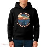 Stay Trippy Little Hippie Funny Peace Love Hippy Gift Kids Hoodie thumb 4