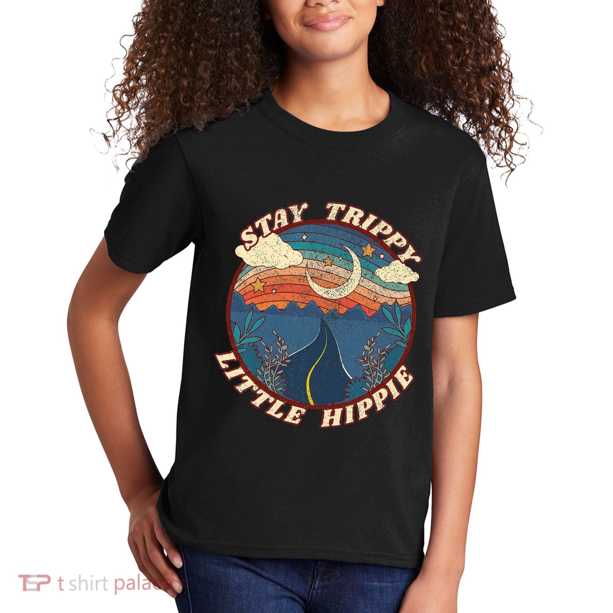 Stay Trippy Little Hippie Funny Peace Love Hippy Gift Kids T-Shirt