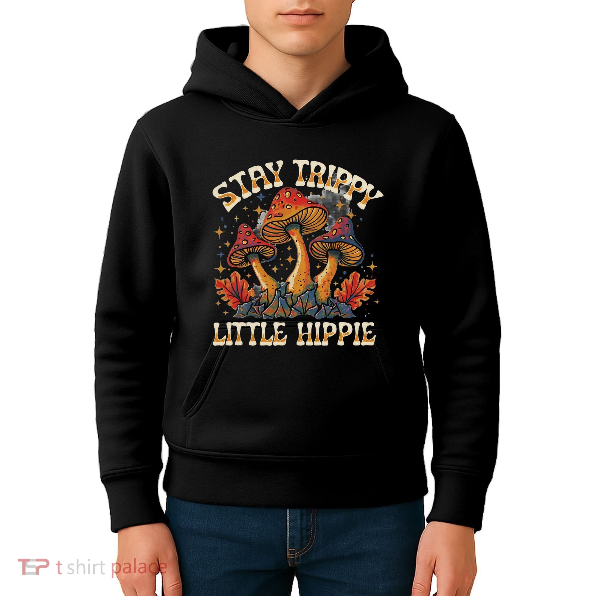 Stay Trippy Little Hippie Magic Mushroom Hippy Trippie Day Kids Hoodie