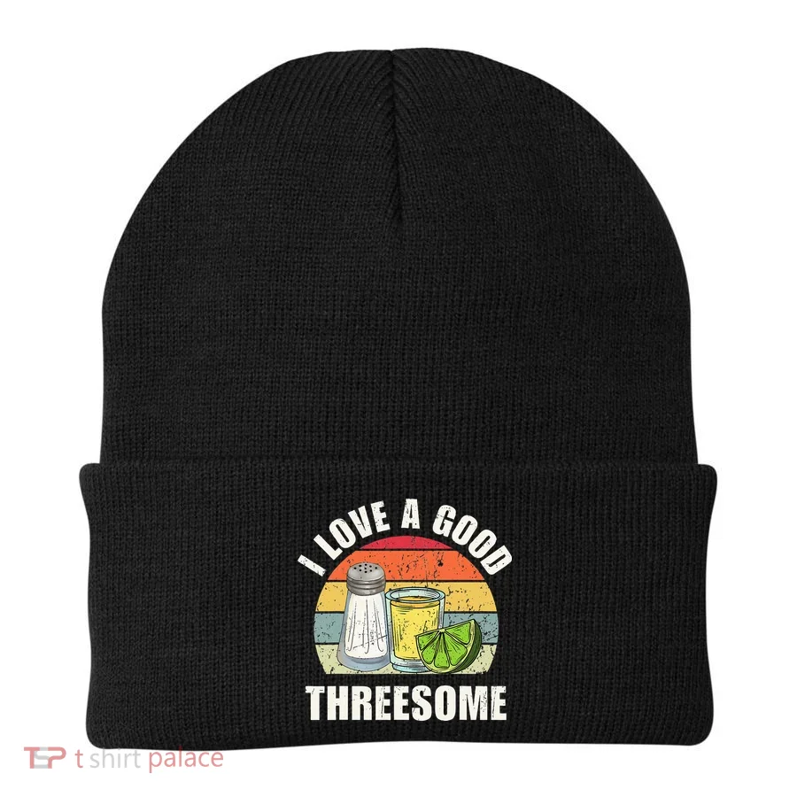 Salt Tequila Lime Love A Good Threesome Humor Bartender Beanie