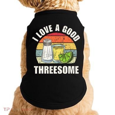 Salt Tequila Lime Love A Good Threesome Humor Bartender Doggie Tank