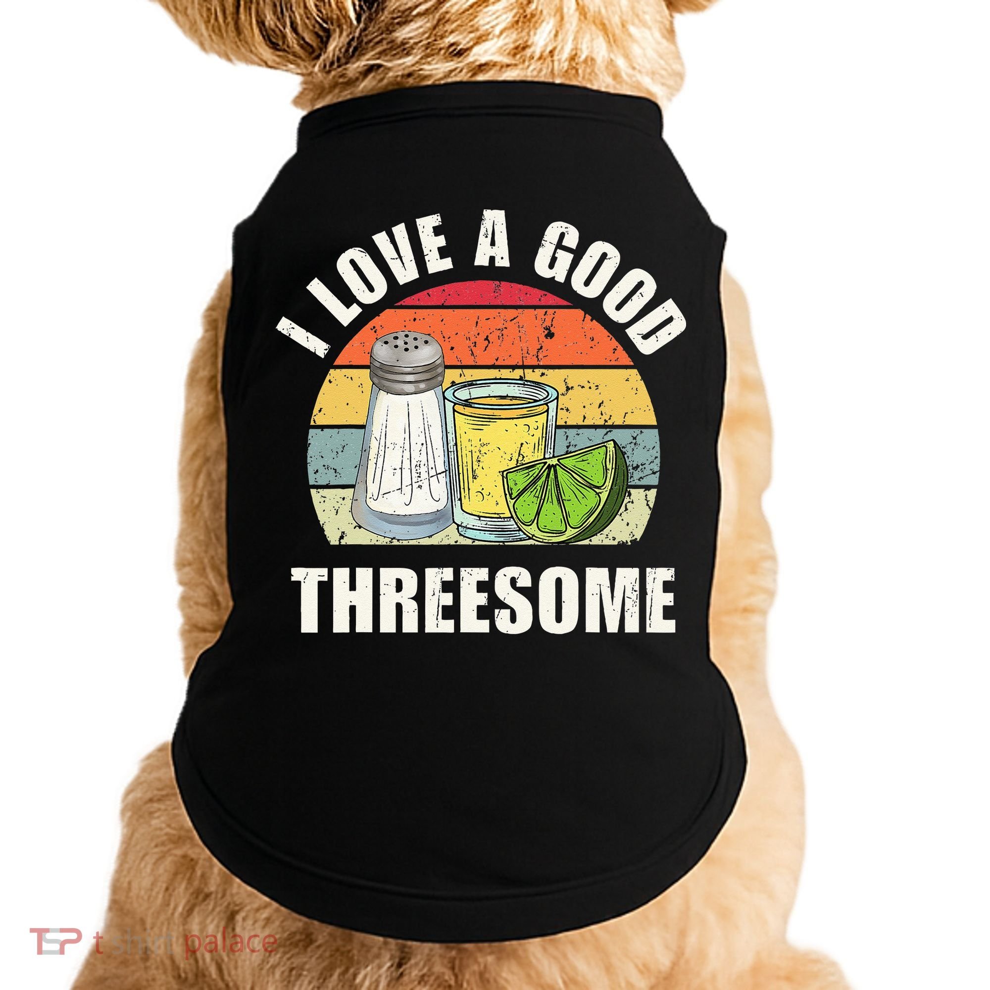 Salt Tequila Lime Love A Good Threesome Humor Bartender Doggie Tank