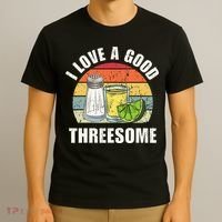 Salt Tequila Lime Love A Good Threesome Humor Bartender T-Shirt thumb 3