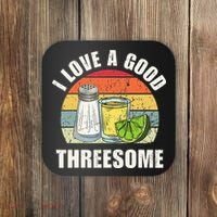 Salt Tequila Lime Love A Good Threesome Humor Bartender Coaster thumb 0