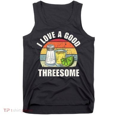 Salt Tequila Lime Love A Good Threesome Humor Bartender Tank Top