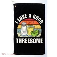 Salt Tequila Lime Love A Good Threesome Humor Bartender Golf Towel thumb 0